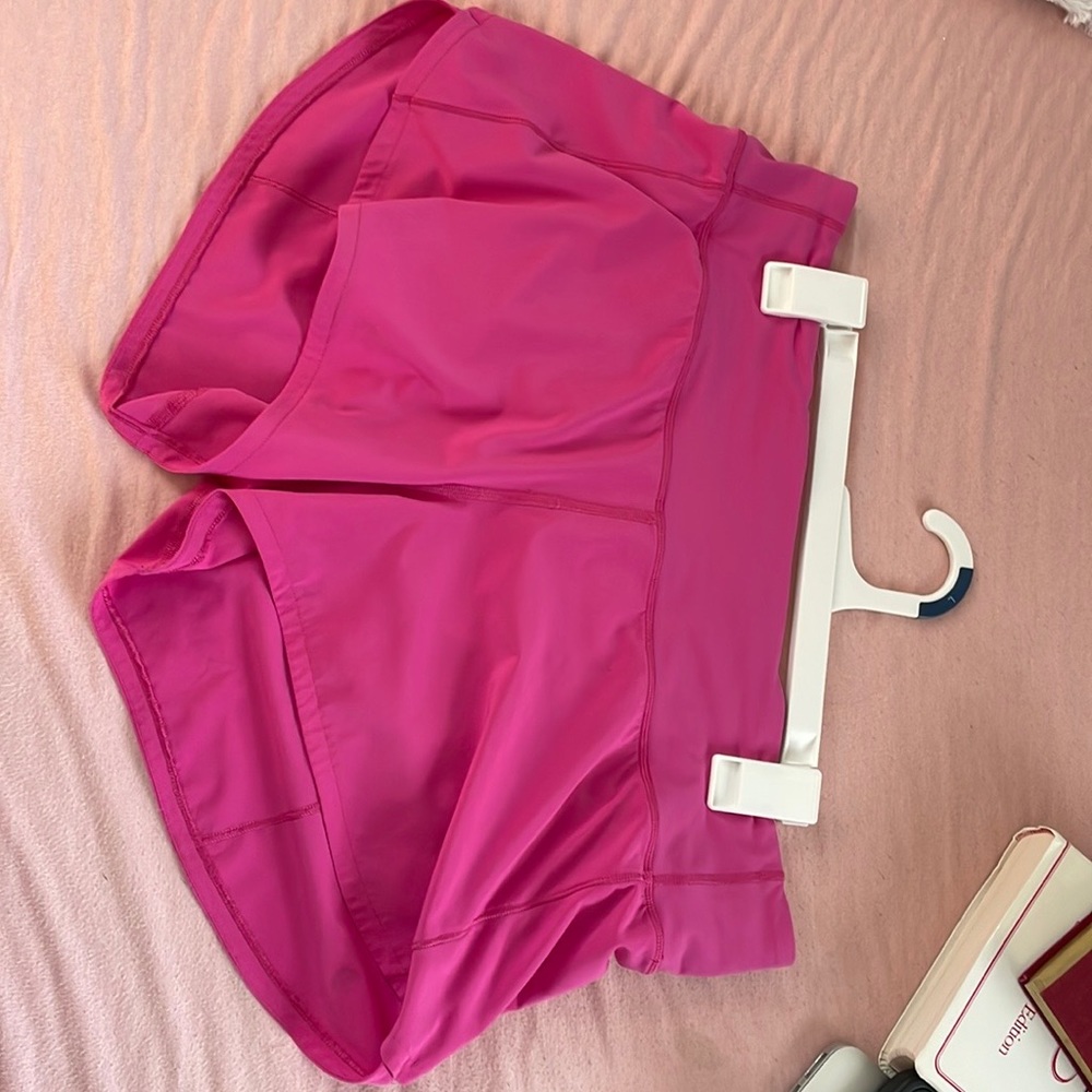Lululemon speed up low rise shorts. Size 10. Sonic pink